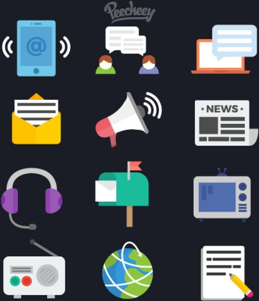 Reihe von Kommunikation icons