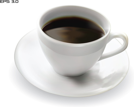 juego de taza con diseño de café vector 3