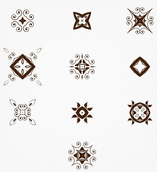装飾的なパターンの要素のベクトルのセット