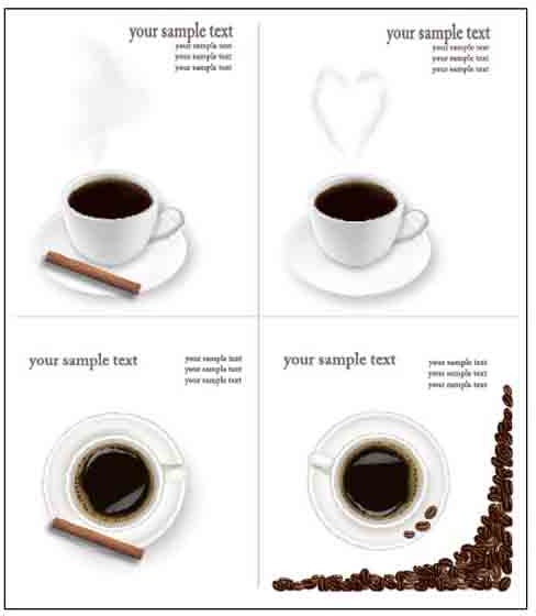 設定不同的咖啡背景向量