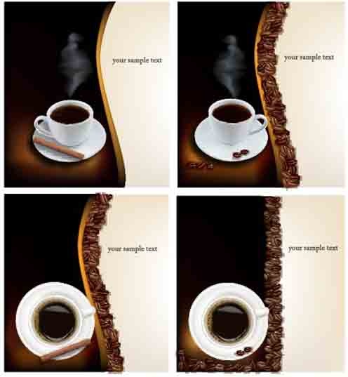 ชุดเวกเตอร์พื้นหลังกาแฟแตกต่างกัน