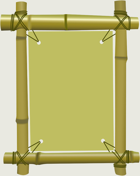set berbeda bambu bingkai desain vektor
