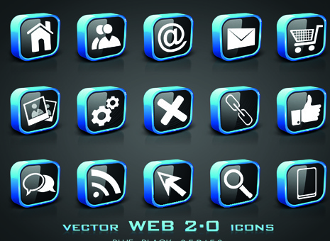 set berbeda web ikon vektor
