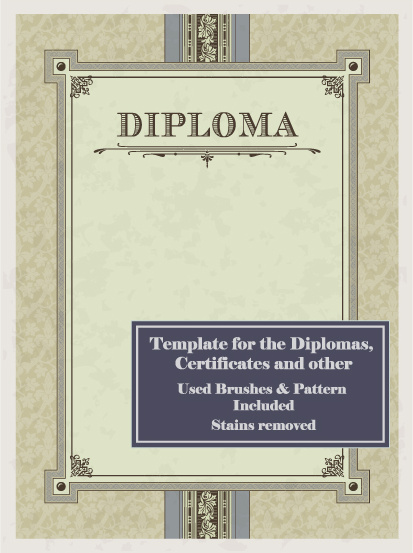 set diploma sertifikat bingkai desain vektor