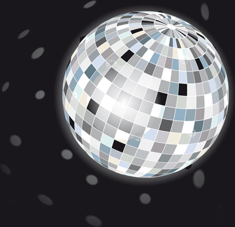 Set de bola de discoteca gratis background vector