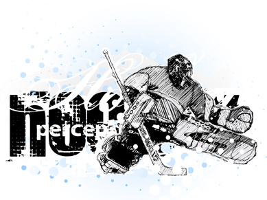 conjunto de elementos de diseño de hockey vector 3