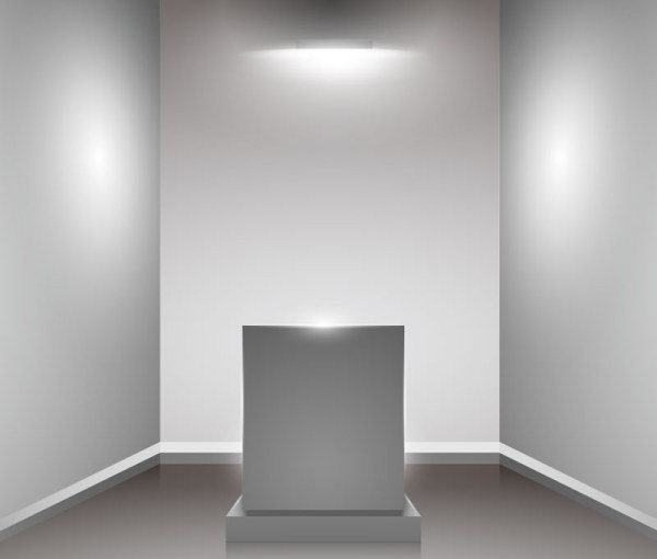 l'ensemble des milieux vectorielle showroom et mur de lumière