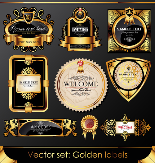 Satz von Luxus golden Label Design Vektor