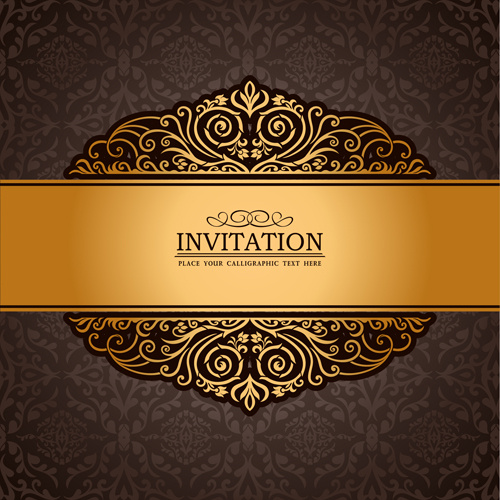 高級招待状の背景の要素のベクトルのセット