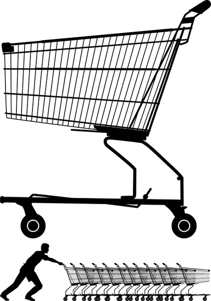 zbiór elementów strukturalny wózka na zakupy.