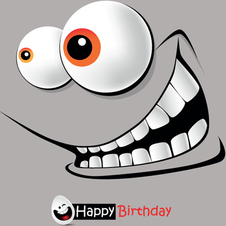 Conjunto de sonrisa postal feliz cumpleaños Design vector