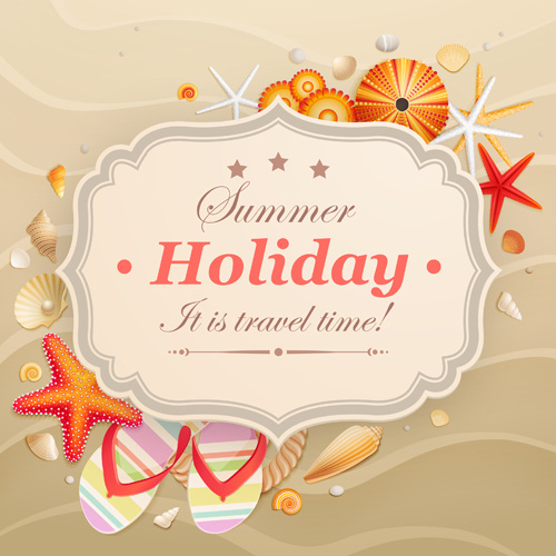 serie di vacanze estive elementi vettoriali sullo sfondo
