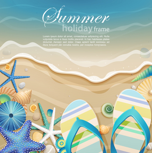 Conjunto de vacaciones de verano elementos vector background