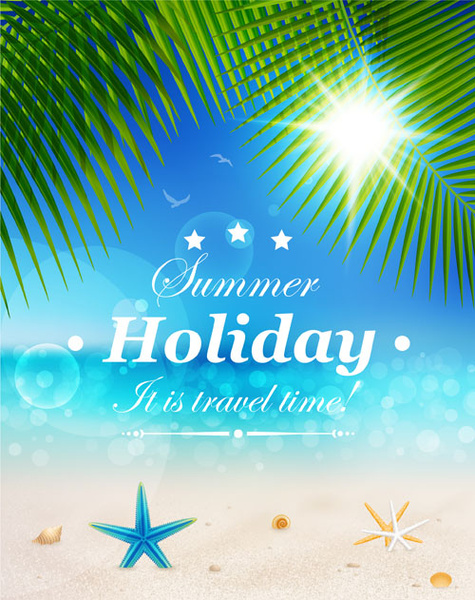 Conjunto de vacaciones de verano elementos vector background