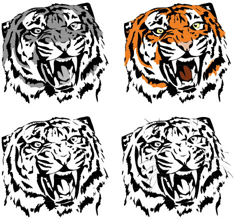 Set Of Tiger Vector Picture Art
