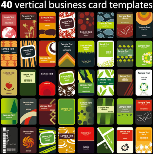 conjunto de vectores de plantillas de tarjeta de visita vertical