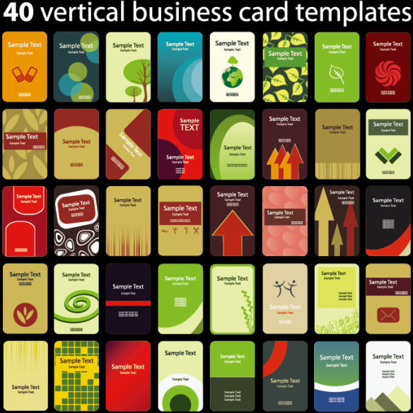 縦型ビジネス カード テンプレート ベクトルのセット