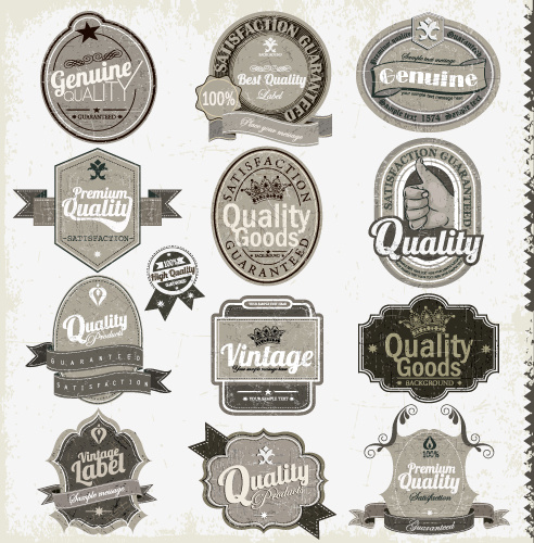 set vintage badges8 label vektor