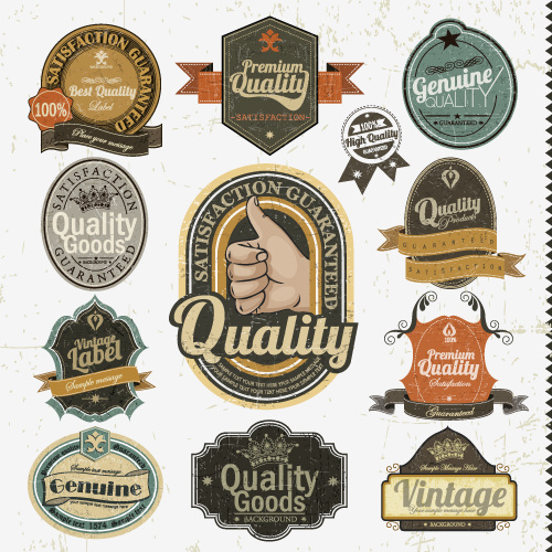 conjunto de vector de etiquetas vintage badges8