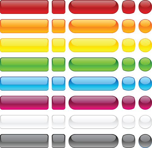 Conjunto de botones de vidrio Mix vector web