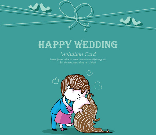 Set Of Wedding Invitation Cards Elements Vector Graphics Set Of Wedding Invitation Cards Elements Vector Graphics