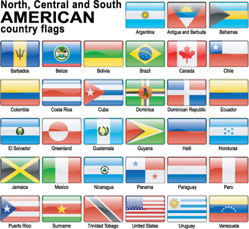Dünya bayrakları simgeleri mix tasarlamak vektör kümesi