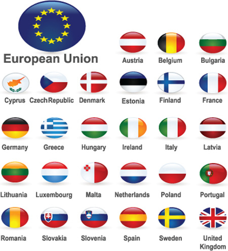 conjunto de bandeiras do mundo ícones mistura projeto vector