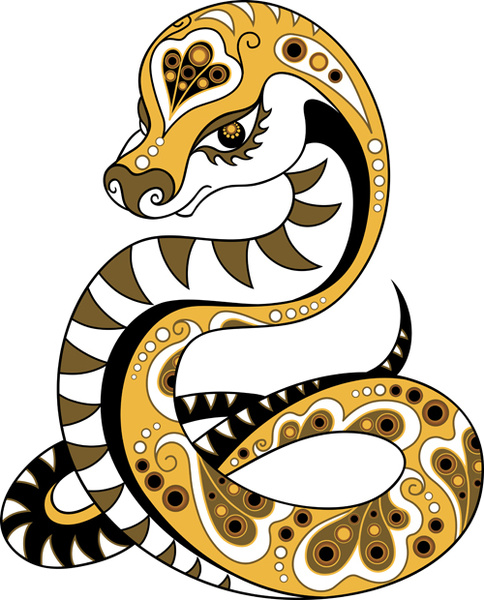 serie del 13 anno del serpente disegno vettoriale