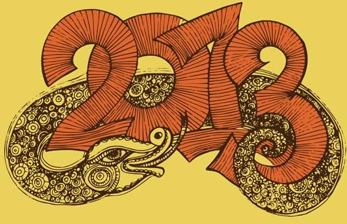 of13 年蛇デザインのベクトルを設定します。