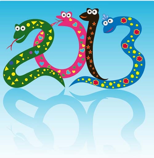 serie del 13 anno del serpente disegno vettoriale