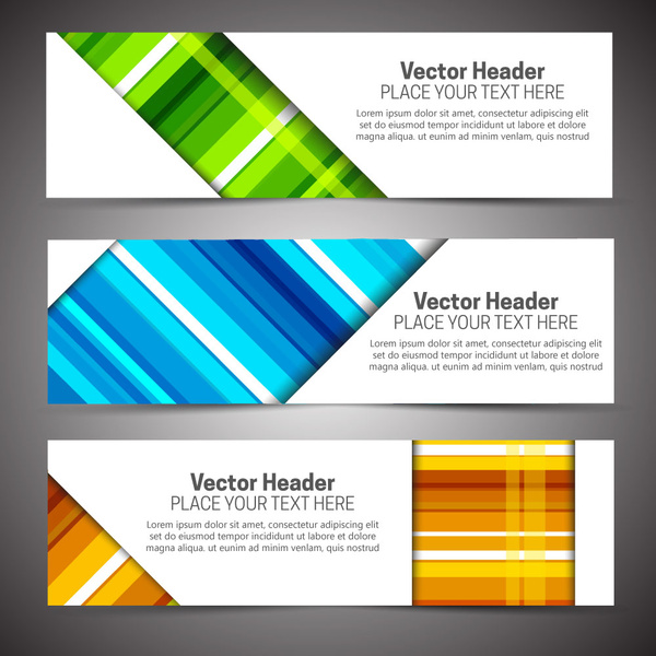 conjuntos de cabeceras de vector abstracto colorido