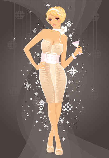 sexy Party-Mädchen-Design-Vektor-Grafiken