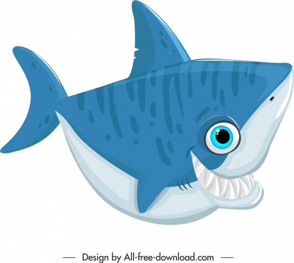 requin créature icône drôle personnage de dessin animé croquis