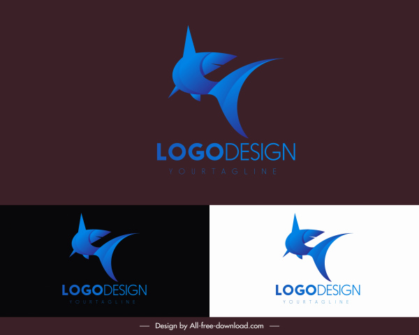 logotipo de tiburón plantilla de movimiento 3d sketch