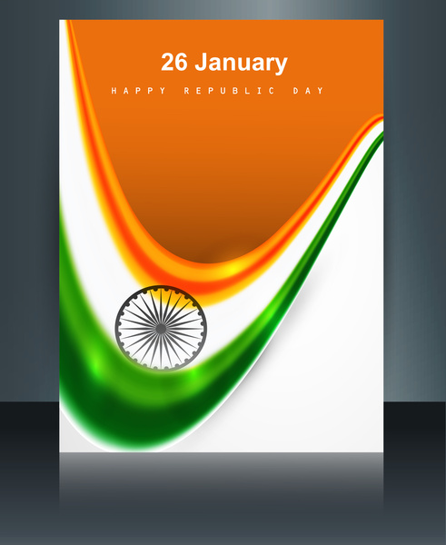 tout beau drapeau indien vecteur modèle reflète la brochure information vague