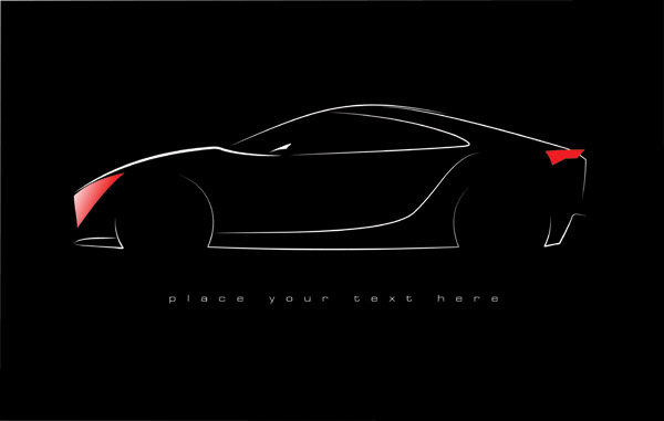 vector de diseño de fondo negro brillante del coche