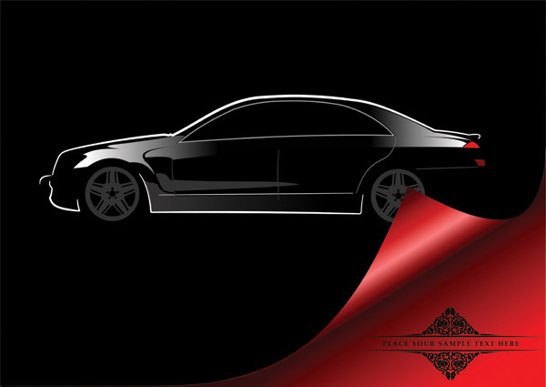 glänzendes Auto schwarzen Hintergrund Design Vektor