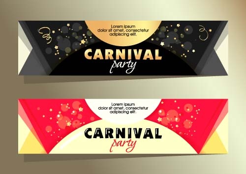 Shiny Carnival Party Banners Vector