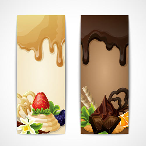 glänzende Schokolade und Süßigkeiten Vektor-Banner