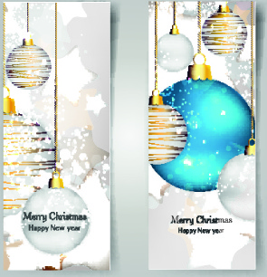 bolas de Natal brilhante banner projeto vector