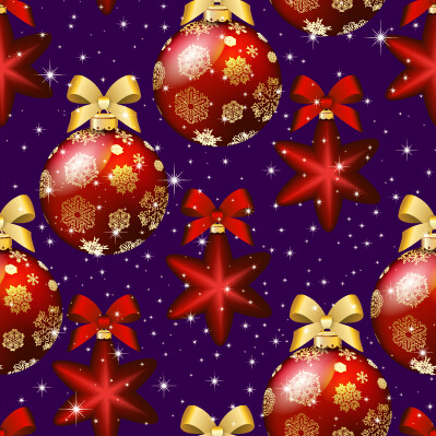 parlak Noel topları Dikişsiz desen vektör süsleme