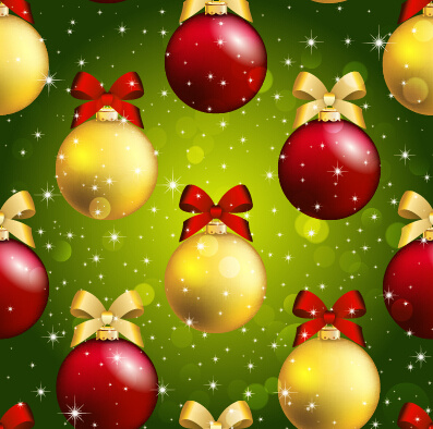 bolas de Natal brilhante ornamento vetor padrão sem emenda