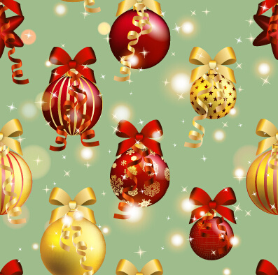 glänzende Weihnachtskugeln verzieren Musterdesign Vektor
