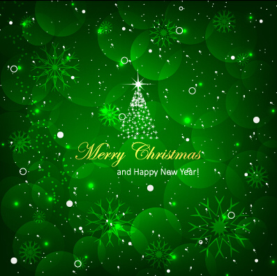 glänzende Weihnachtsbaum mit grünem Hintergrund Vektor