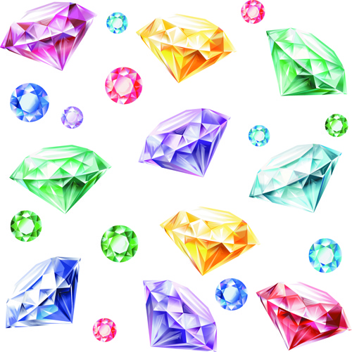 diamanti colorati lucidi disegno vettoriale