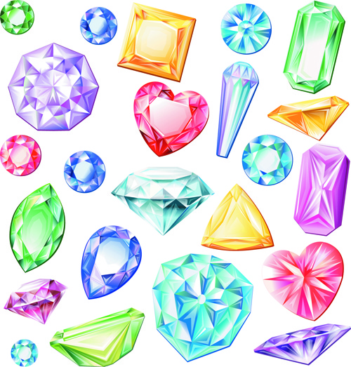 diamanti colorati lucidi disegno vettoriale