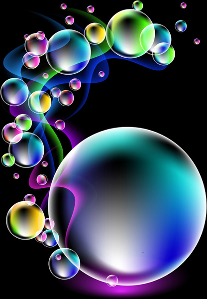 glänzende bunte Blase mit abstrakten Hintergrund