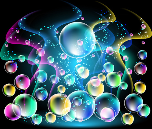 glänzende bunte Blase mit abstrakten Hintergrund