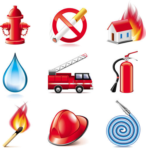 Vektor-glänzenden Feuer Serie Symbole