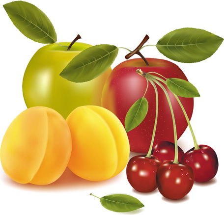 buah-buahan mengkilap kreatif vektor grafis